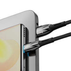 Kábelgyors töltőzsinór glimmer USB-A - USB-C 2M - fekete