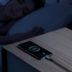 Kábelgyors töltőzsinór glimmer USB-A - USB-C 2M - fekete