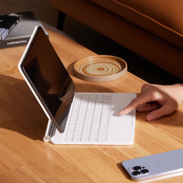 Klávesnica a TouchPad pre iPad Pro 12.9 '' + Magnetický puzdro Brilliance - Biela
