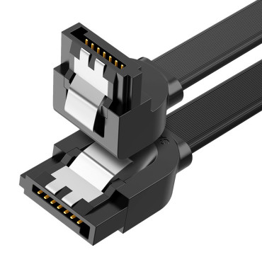 Kabel SATA Vinkelkabel 1.0-3.0 upp till 5GB / s 0.5m - svart