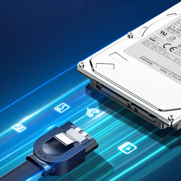 Kabel SATA Vinkelkabel 1.0-3.0 upp till 5GB / s 0.5m - svart