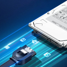Kabel SATA Vinkelkabel 1.0-3.0 upp till 5GB / s 0.5m - svart