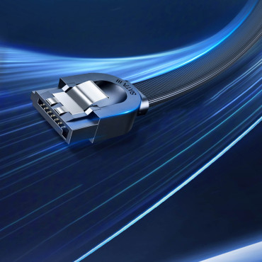 Kabel SATA Vinkelkabel 1.0-3.0 upp till 5GB / s 0.5m - svart