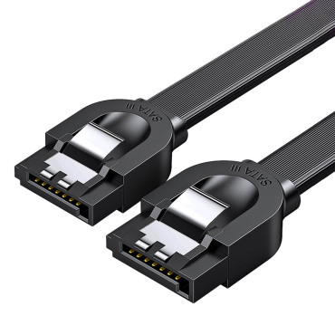 SATA platt kabelkabel 1.0-3.0 upp till 5GB / s 0.5m - svart