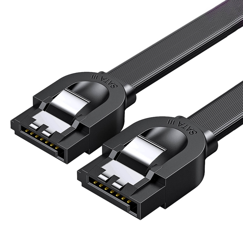 SATA plakanais kabeļu kabelis 1.0-3.0 līdz 5GB / s 0.5m - melns