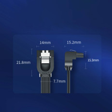 Kabel SATA Vinkelkabel 1.0-3.0 upp till 5GB / s 0.5m - svart