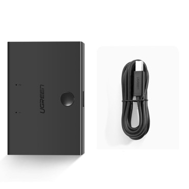 Adaptér adaptéra adaptéra 2x USB-B - USB-A - čierna