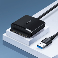 Káblový adaptér pre HDD a SSD SATA 2.5 '' / 3.5 '' USB 3.0 až 12TB - čierna