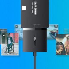 Káblový adaptér pre HDD a SSD SATA 2.5 '' / 3.5 '' USB 3.0 až 12TB - čierna