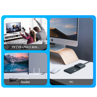 Káblový adaptér pre HDD a SSD SATA 2.5 '' / 3.5 '' USB 3.0 až 12TB - čierna