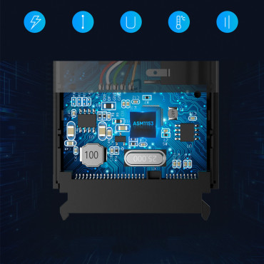 Káblový adaptér pre HDD a SSD SATA 2.5 '' / 3.5 '' USB 3.0 až 12TB - čierna