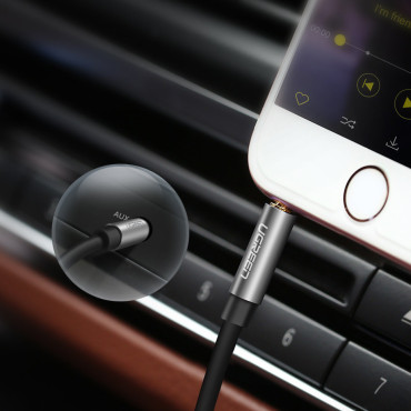 Aux Mini Jack Audio Cable 3.5mm 1m - svart
