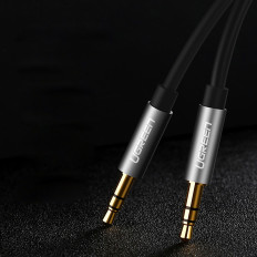 Aux mini jack audiokabel 3.5mm 1m - zwart