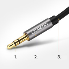Aux Mini Jack Audio Cable 3.5mm 1m - svart