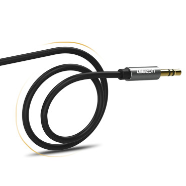 Aux Mini Jack Audio Cable 3.5mm 1m - svart