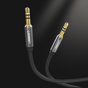 Aux Mini Jack Audio Cable 3.5mm 1m - svart