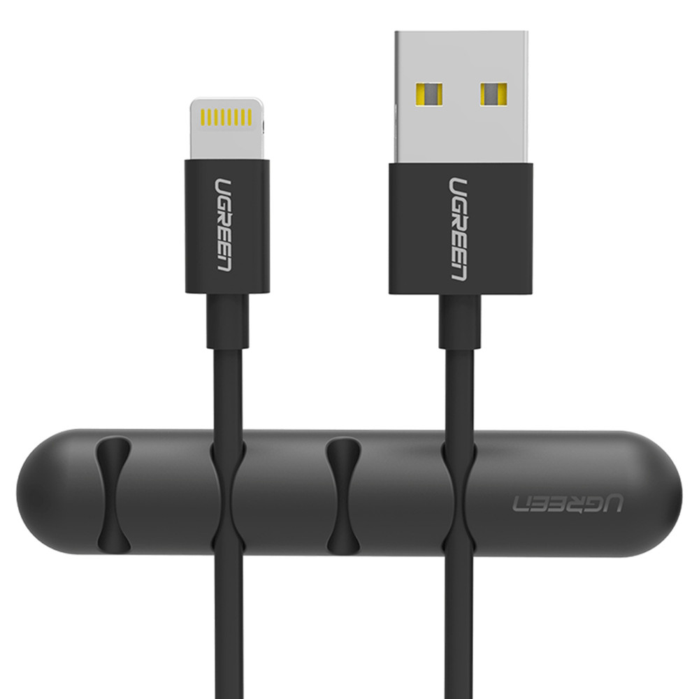 Organizador maneja hasta 4 cables de alambres autoadhesivos - Negro