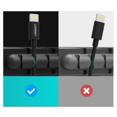 Organizer handle up to 4 cables of self-adhesive wires - black