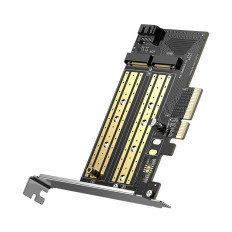 Utvidelseskortadapter PCIE 3.0 X4 Tilleggs Two SSD-spor M.2 M-Key og M.2 B-Key