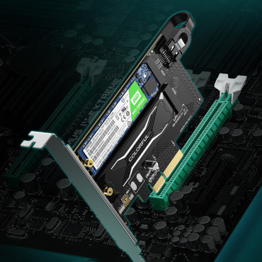 Expansionskort Adapter PCIe 3.0 x4 Ytterligare två SSD-slitsar M.2 M-tangent och M.2 B-tangent