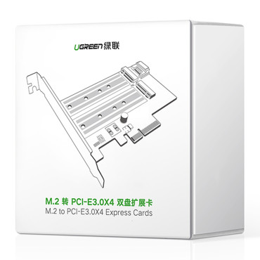 Expansionskort Adapter PCIe 3.0 x4 Ytterligare två SSD-slitsar M.2 M-tangent och M.2 B-tangent