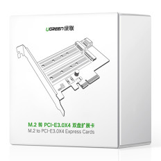 Expansionskort Adapter PCIe 3.0 x4 Ytterligare två SSD-slitsar M.2 M-tangent och M.2 B-tangent
