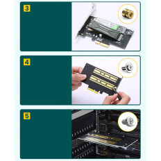 Expansionskort Adapter PCIe 3.0 x4 Ytterligare två SSD-slitsar M.2 M-tangent och M.2 B-tangent