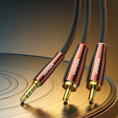 Garso vario kabelio kabelis 3.5mm Mini Jack - 2x RCA 2m