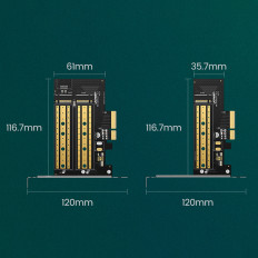 Expansionskort Adapter PCIe 3.0 x4 Ytterligare två SSD-slitsar M.2 M-tangent och M.2 B-tangent