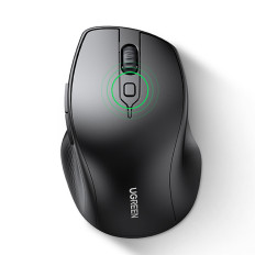 Tiho ergonomsko brezžično računalniško miško 2x aa - črna