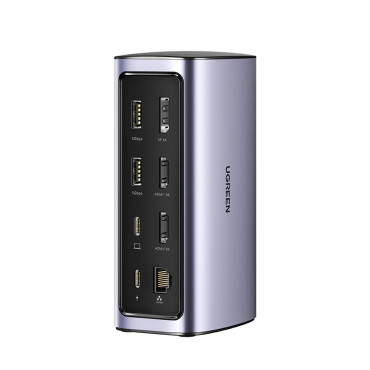 12W1 multifunktionell dockningsstation navadapter Ugreen Cm555 - grå