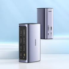 12W1 Multifunksjonell dockingstasjon Hub Adapter Ugreen CM555 - Grå