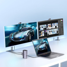 12W1 Daudzfunkcionāla dokstacija HUB adapteris Ugreen Cm555 - pelēks