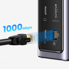 12W1 Multifunkcionalni adapter za vzpostavitev pristanišča Ugreen CM555 - Siva