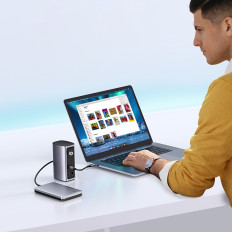 12W1 multifunkcionális dokkoló állomás hub adapter Ugreen CM555 - szürke