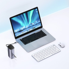 12W1 Multifunctional Docking Station Hub Adapter Ugreen CM555 - gray