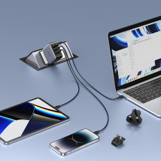 Universalus tinklo įkroviklis USB 2XUSB-C EU / UK / US - Juoda plugins