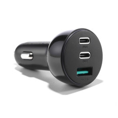 Autolaturi kevyempi 3 USB-portti ja 2x USB-C 70W - musta