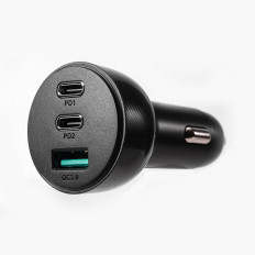 Autoladegerät für leichtere 3 USB-Anschlüsse und 2x USB-C 70W - Schwarz