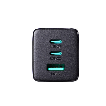 Fast Assicated Charger USB 2x USB-C + USB-C kabel 1.2m - Črna