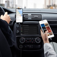 Rychlá USB-A auto nabíječka a USB-C 30W PS PPS - šedá