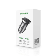 Fast USB-A car charger and USB-C 30W PD PPS - gray