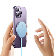 Yksinkertainen Mini3 Magsafe Qi 15W - sininen induktio magneettinen laturi