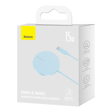 Enostavno Mini3 Magsafe Qi 15W - modri indukcijski magnetični polnilnik