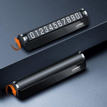 Plaque de stationnement pour la voiture sur le numéro de téléphone du conducteur - Noir