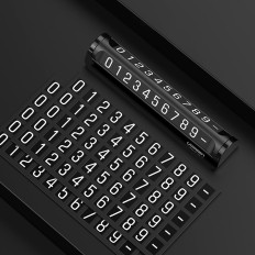 Parkirna ploča za automobil na telefonskom broju vozača - crno