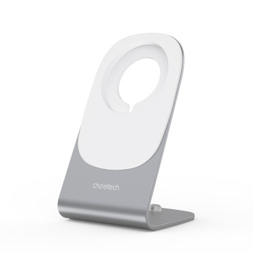 15W indukcijski nakladalec z magsafe + magnetnim stojalom za telefon - bela