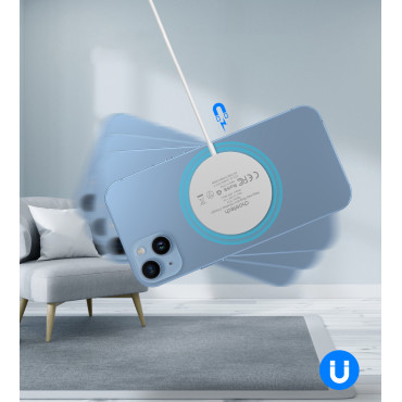 15W qi indukčný nakladač s Magsafe + magnetický stojan pre telefón - biely