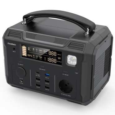 Φορητός τουριστικός σταθμός Powerbank Power 484wh 500W LED - Μαύρο