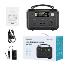 Draagbare Toerist Powerbank Power Station 484Wh 500W LED - Zwart